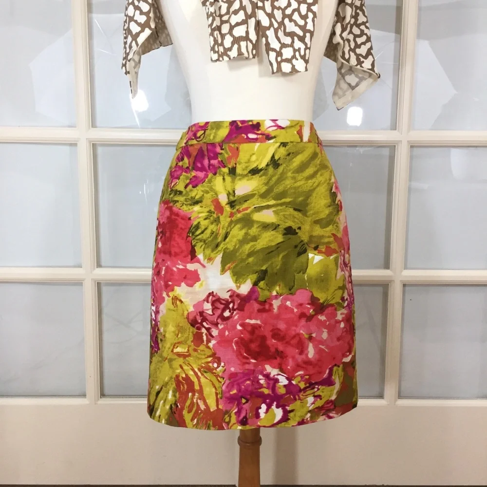 J. Crew Floral Print Pencil Skirt 4
